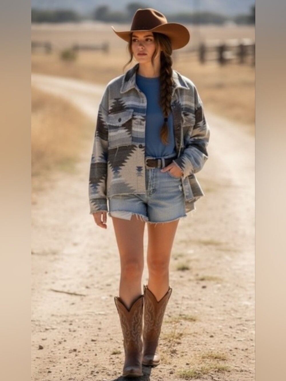 LA MIEL Southwestern Patterned Shacket 🐎🤠